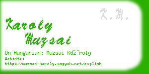 karoly muzsai business card